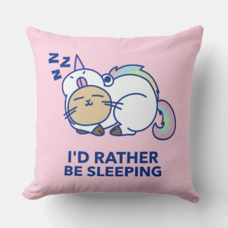 Ich würde lieber Caticorn schlafen Kissen