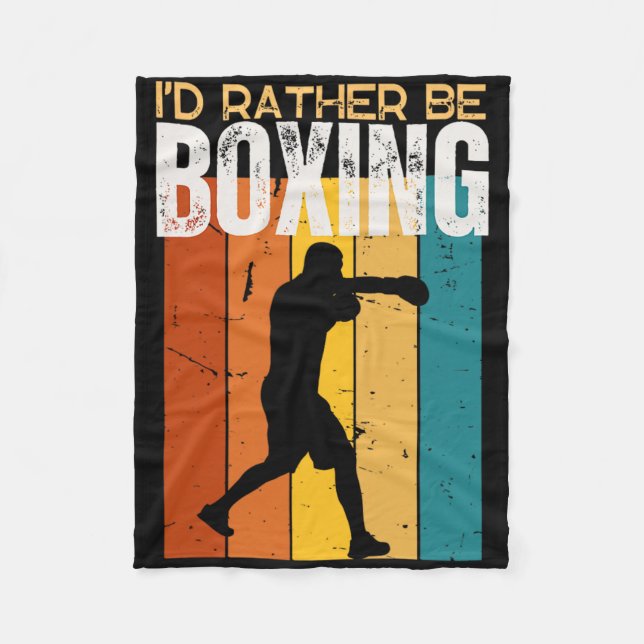 Ich würde lieber den lustigen Boxer Boxer spielen Fleecedecke (Vorderseite)