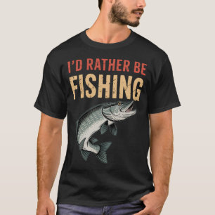 Ich würde lieber fischen - Vintage-Bass-Fisch-Desi T-Shirt