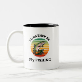 Ich würde lieber Fliegenfischen. Fischer, Sportler Zweifarbige Tasse