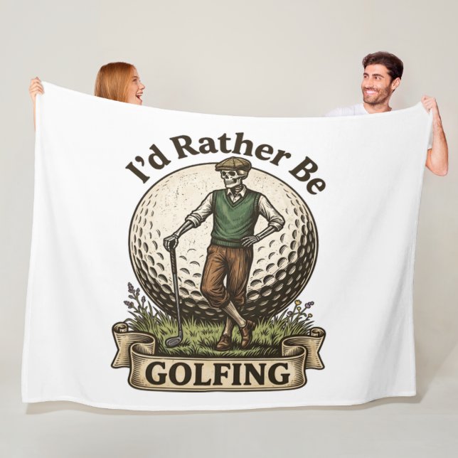 Ich würde lieber Golf spielen  Fleecedecke (Beispiel)