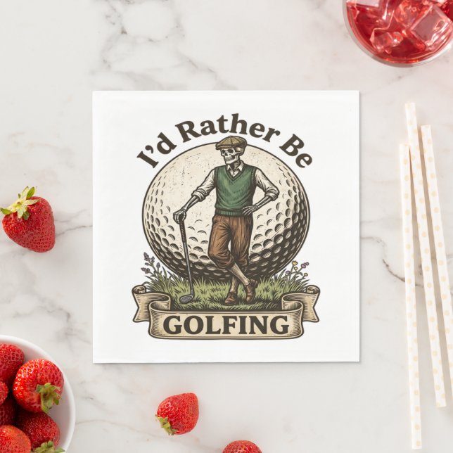 Ich würde lieber Golf spielen  Serviette (Beispiel)