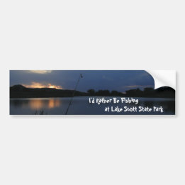Ich würde lieber im Lake Scott Staat Park fischen Autoaufkleber