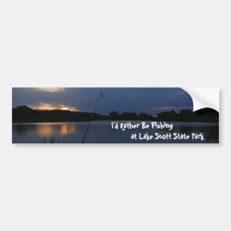 Ich würde lieber im Lake Scott Staat Park fischen Autoaufkleber