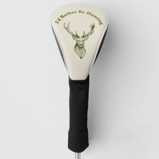 Ich würde lieber jagen Cream Driver Golfschlägerab Golf Headcover