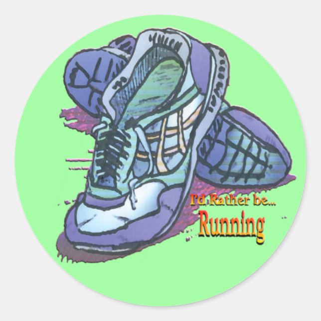 Ich würde lieber laufen - Sneakers Runder Aufkleber (Vorderseite)
