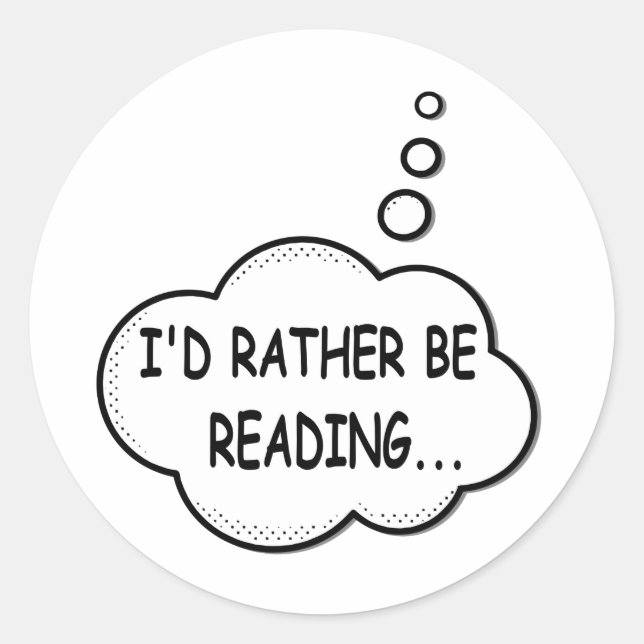 Ich würde lieber lesen runder aufkleber (Vorderseite)