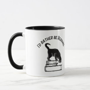 Ich würde lieber lesen / schreiben – Katzenbecher Tasse