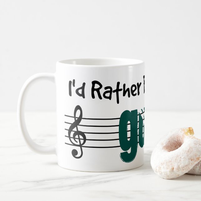Ich würde lieber meine Gitarre spielen Kaffeetasse (Mit Donut)