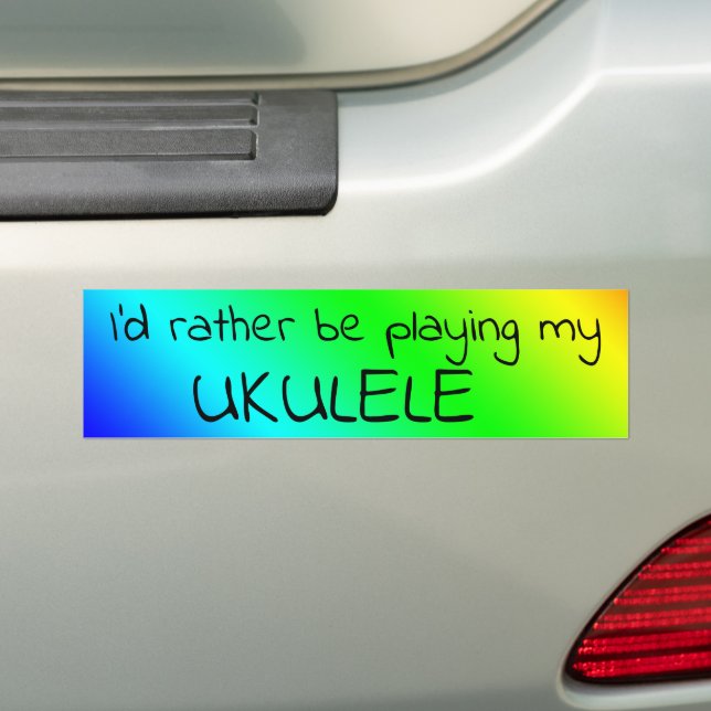 Ich würde lieber meine Ukulele farbenfroh spielen Autoaufkleber (Auf Auto)