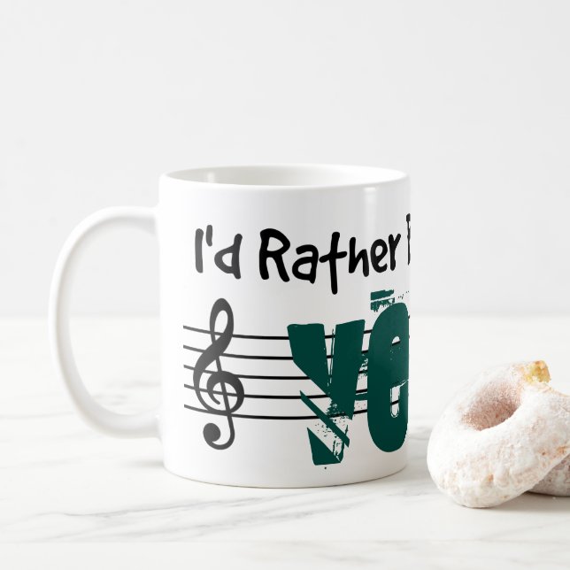Ich würde lieber meine Veena spielen Kaffeetasse (Mit Donut)
