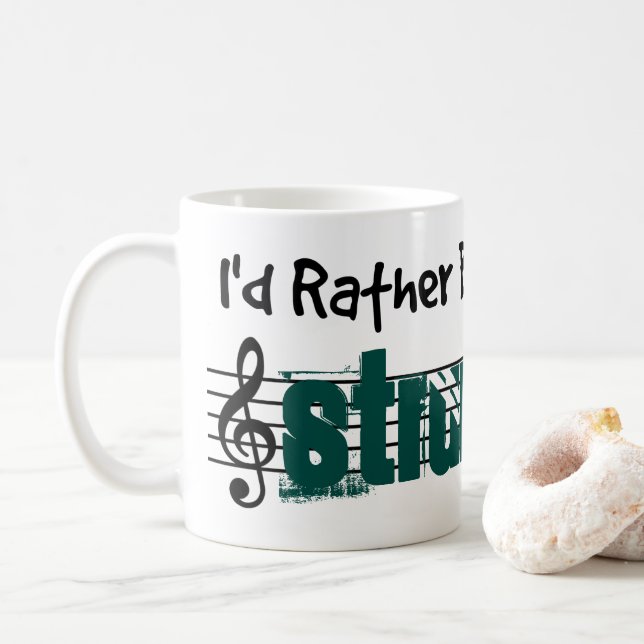 Ich würde lieber meinen Strumstick spielen Kaffeetasse (Mit Donut)