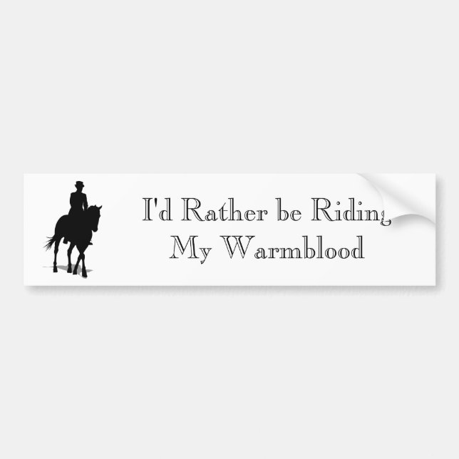 Ich würde lieber meinen Warmblut-Autoaufkleber rei Autoaufkleber (Vorne)