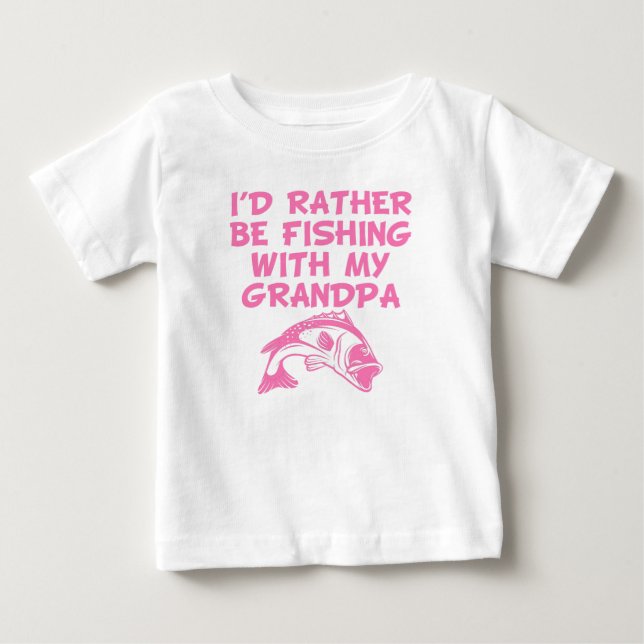Ich würde lieber mit meinem Großvater fischen Baby T-shirt (Vorderseite)