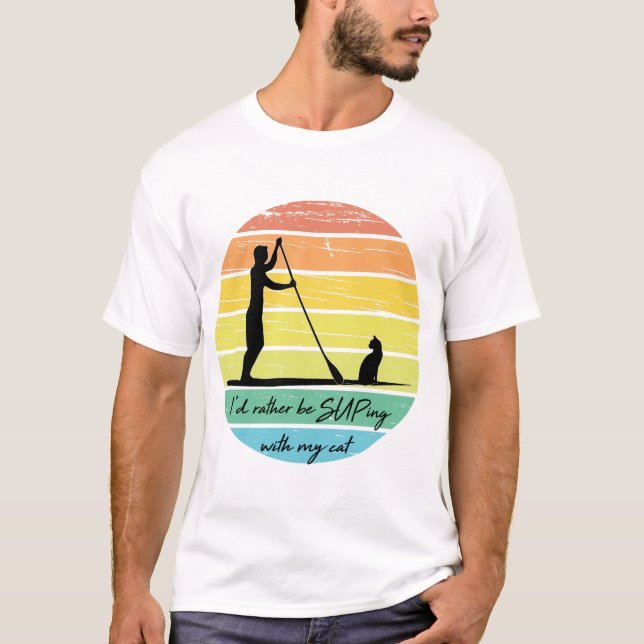 Ich würde lieber mit meiner Katzenunterlage überna T-Shirt (Vorderseite)