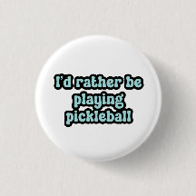 Ich würde lieber Pickleball Blue Retro Text spiele