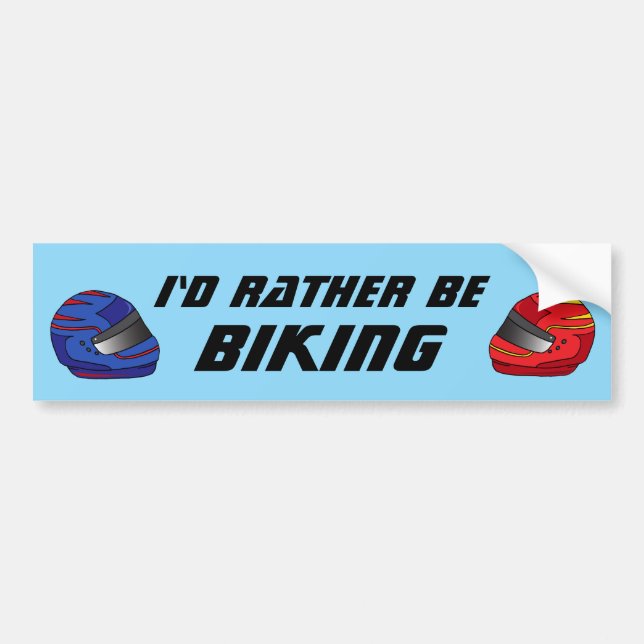 Ich würde lieber Rad fahren Lustiger Biker Motorra Autoaufkleber (Vorne)