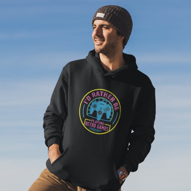 Ich würde lieber Retro-Spiele spielen - Gamer Hoodie (Von Creator hochgeladen)