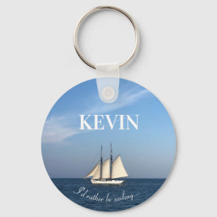 Ich würde lieber Segelanhänger-Geschenk Segelboot Schlüsselanhänger
