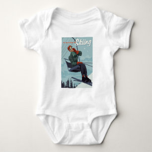 Ich würde lieber Ski fahren Druck Baby Strampler