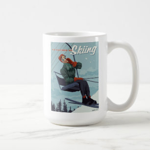 Ich würde lieber Ski fahren Druck Kaffeetasse