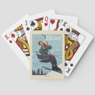 Ich würde lieber Ski fahren Druck Spielkarten