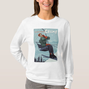 Ich würde lieber Ski fahren Druck T-Shirt