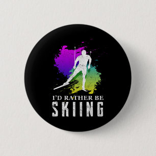 Ich würde lieber Skifahren Shirt - Lustiges Skitri Button