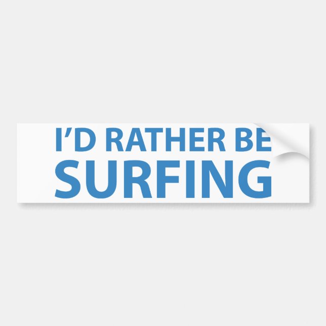 Ich würde lieber surfen autoaufkleber (Vorne)