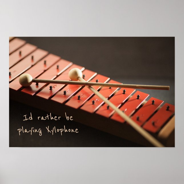 Ich würde lieber Xylophone Music Schlagzeug spiele Poster (Vorne)