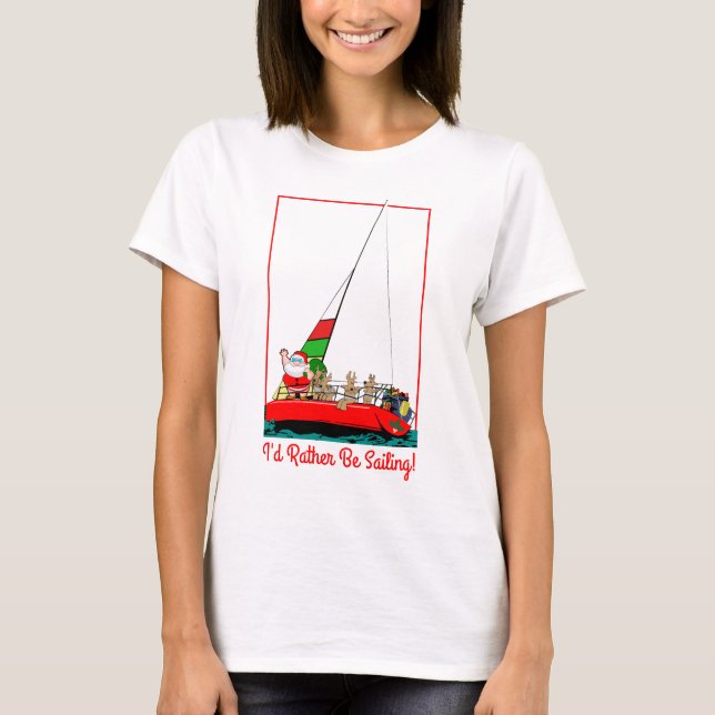 Ich würde lieber zu Weihnachten mit dem Weihnachts T-Shirt (Vorderseite)