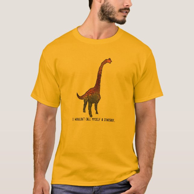 Ich würde mich keinen lustigen Dinosaurier-Kunstsl T-Shirt (Vorderseite)