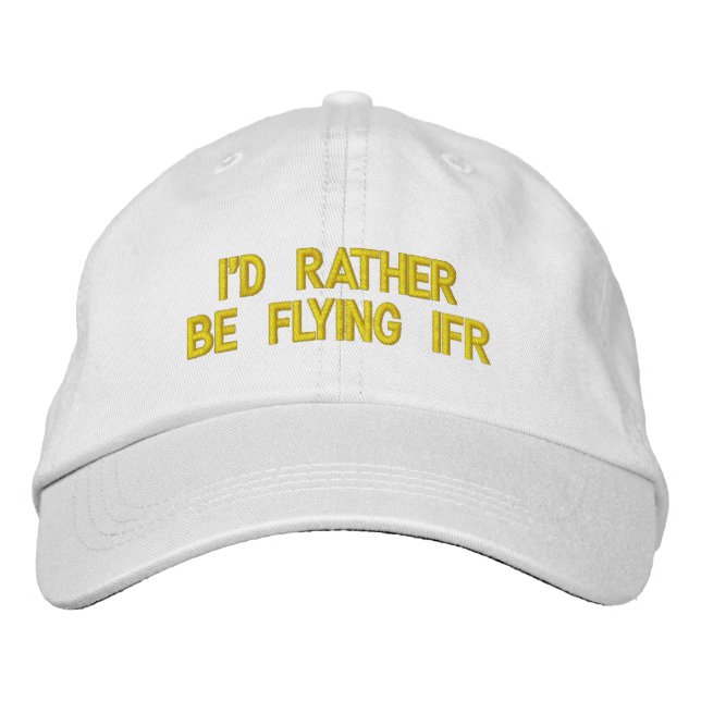ICH WÜRDE SCHON FLIEGEN. BESTICKTE BASEBALLKAPPE (Vorderseite)
