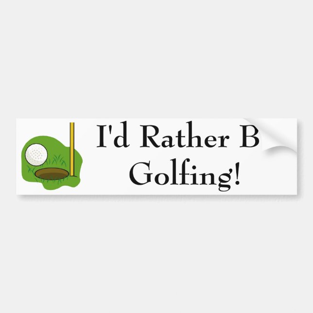 Ich würde vielmehr Autoaufkleber Golf spielen (Vorne)