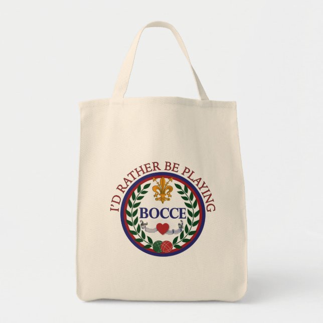"Ich würde vielmehr Bocce" Taschen-Tasche spielen Tragetasche (Vorne)