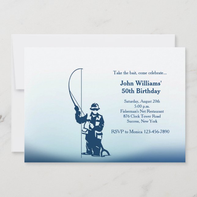 Ich würde vielmehr fischen einladung (Vorderseite)