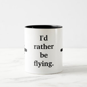 Ich würde vielmehr fliegen zweifarbige tasse