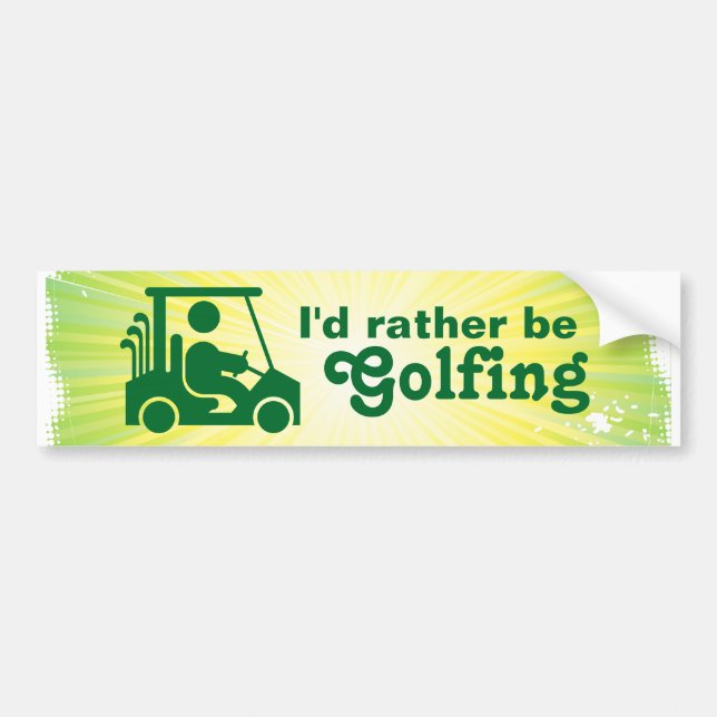 Ich würde vielmehr Golf-Autoaufkleber Golf spielen Autoaufkleber (Vorne)