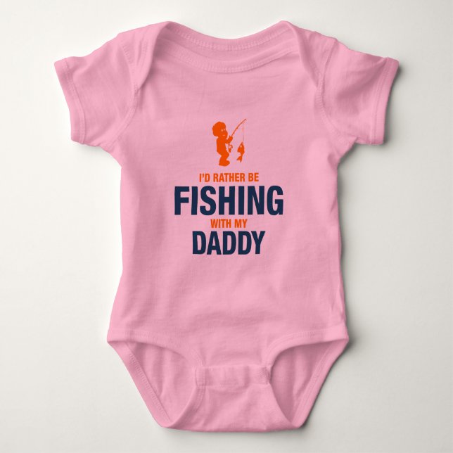 Ich würde vielmehr mit meinem Vati fischen Baby Strampler (Vorderseite)