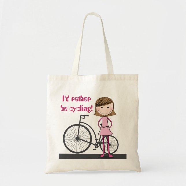 Ich würde vielmehr radfahren! - Eine niedliche, Tragetasche (Vorne)