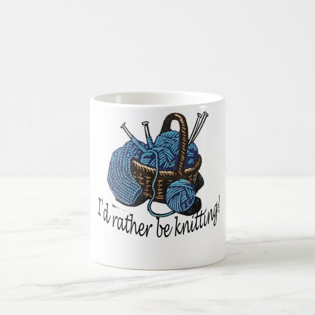 Ich würde vielmehr stricken! kaffeetasse (Mittel)