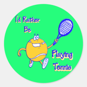 Ich würde vielmehr Tennis spielen Runder Aufkleber