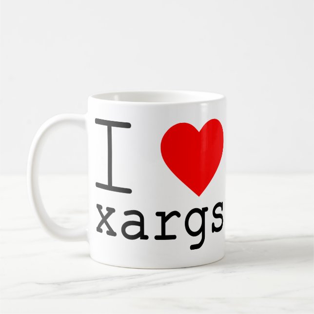Ich ❤️ xargs kaffeetasse (Links)