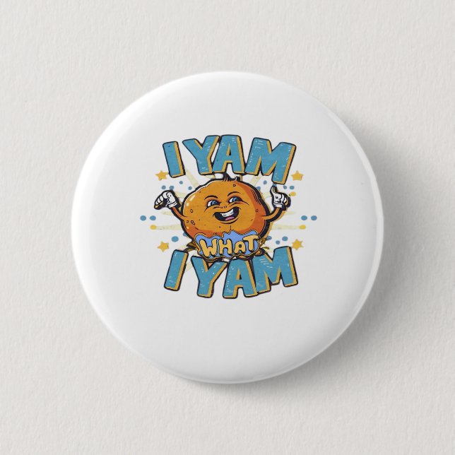 Ich Yam, was ich klassisches Design für Erntedank  Button (Vorderseite)