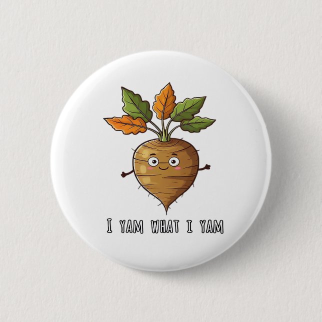 Ich Yam, was ich lese Niedlich und gemütlich Autum Button (Vorderseite)