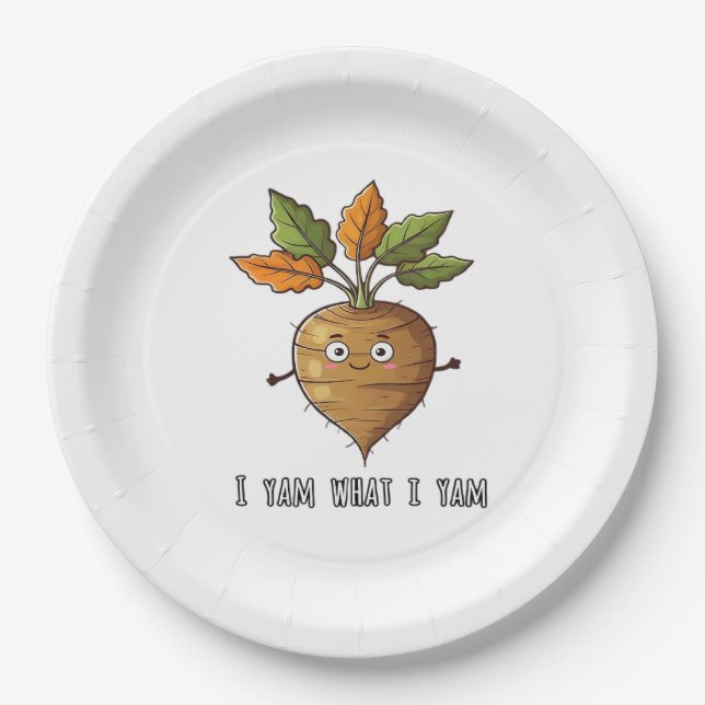Ich Yam, was ich lese Niedlich und gemütlich Autum Pappteller (Vorderseite)