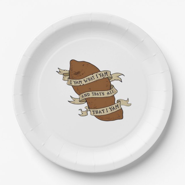 Ich Yam, was ich Yam Classic Quote Funny Pappteller (Vorderseite)