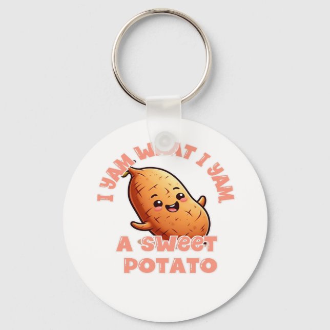 Ich Yam, was ich Yam, ein süßer Kartoffelklassiker Schlüsselanhänger (Vorderseite)
