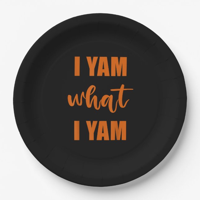Ich Yam, was ich Yam Erntedank Matching Family Top Pappteller (Vorderseite)