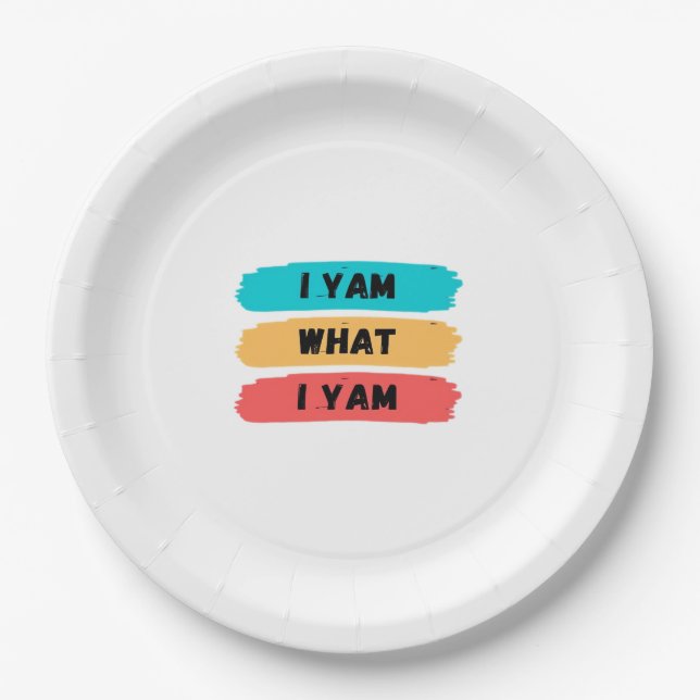 Ich Yam, was ich Yam Funny Classic Pappteller (Vorderseite)